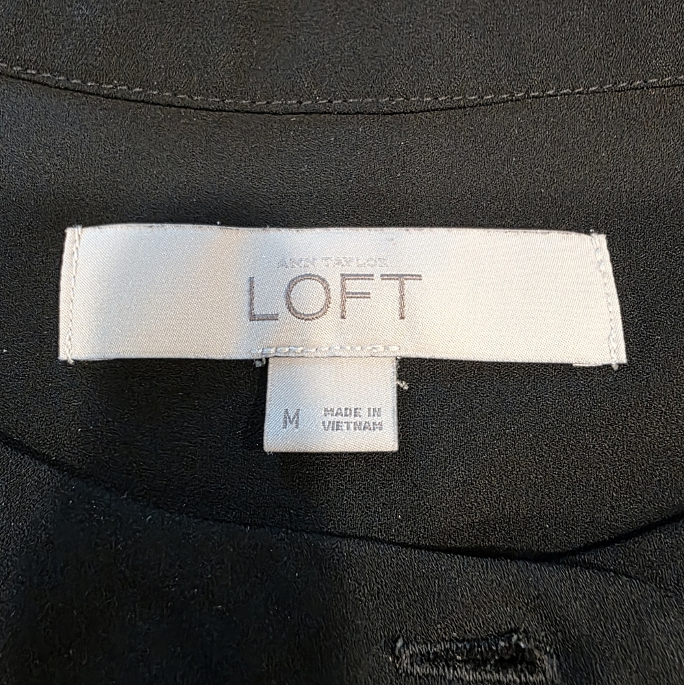 Loft Black Button-Front Blouse - image 6